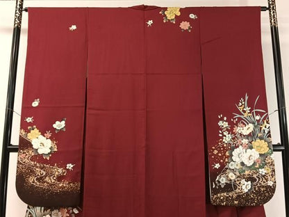 平和屋着物●豪華振袖　刺繍　流水花篭文　暈し染め　金彩　正絹　逸品　CABN6127vp