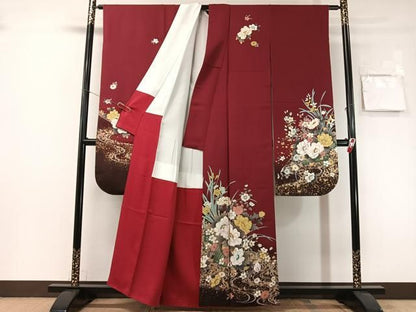 平和屋着物●豪華振袖　刺繍　流水花篭文　暈し染め　金彩　正絹　逸品　CABN6127vp