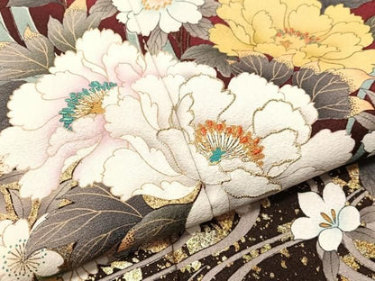 平和屋着物●豪華振袖　刺繍　流水花篭文　暈し染め　金彩　正絹　逸品　CABN6127vp