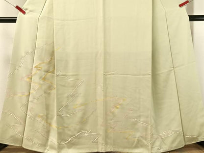 平和屋着物●訪問着　駒刺繍　道長文様　金彩　鈴乃屋扱い　正絹　逸品　CABN6128vp