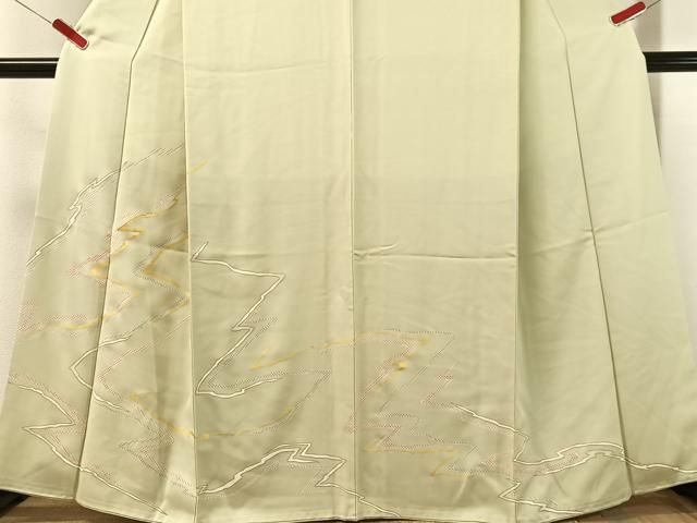 平和屋着物●訪問着　駒刺繍　道長文様　金彩　鈴乃屋扱い　正絹　逸品　CABN6128vp