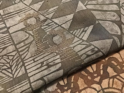 平和屋着物●訪問着　紬地　刺繍　型染め　切嵌千鳥風景文　正絹　逸品　CABN6130vp