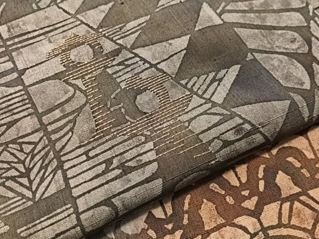 平和屋着物●訪問着　紬地　刺繍　型染め　切嵌千鳥風景文　正絹　逸品　CABN6130vp