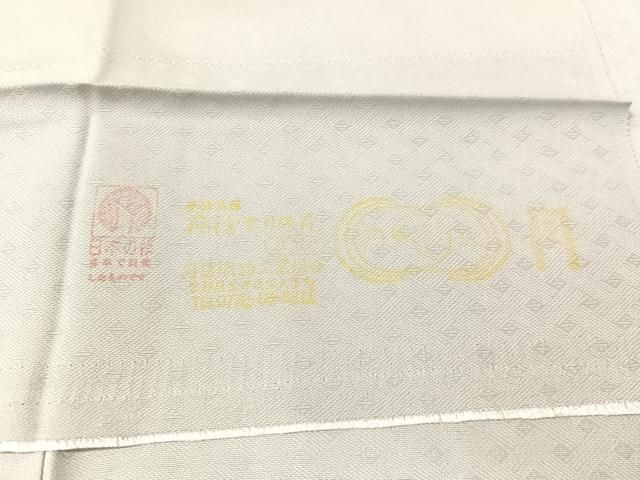平和屋着物●上質な色無地　白花色　ロング丈　反端付き　正絹　逸品　未使用　CABN6136vp