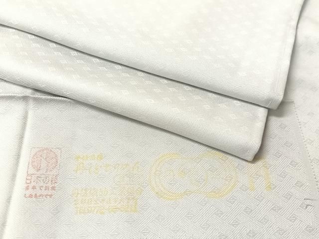 平和屋着物●上質な色無地　白花色　ロング丈　反端付き　正絹　逸品　未使用　CABN6136vp