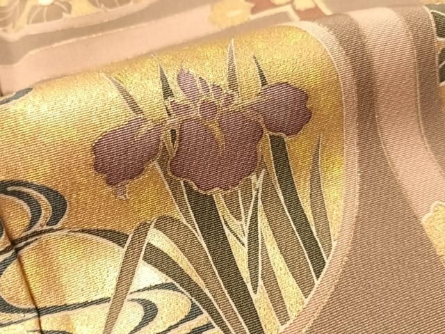 平和屋着物●豪華色留袖　駒刺繍　流水花丸天井文　金彩　正絹　逸品　CABN6137vp