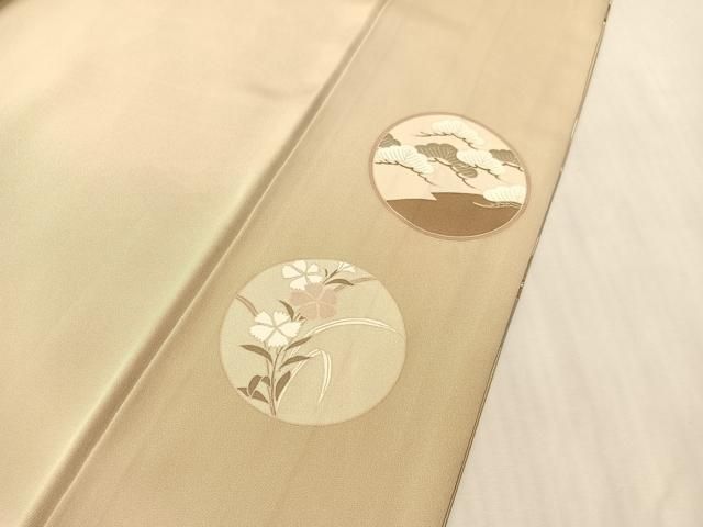 平和屋着物●豪華色留袖　駒刺繍　流水花丸天井文　金彩　正絹　逸品　CABN6137vp