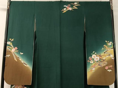 平和屋着物●豪華振袖　駒刺繍　誰が袖花文　暈し染め　金彩　正絹　逸品　CABN6138vp