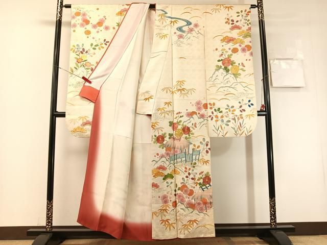 平和屋着物●豪華振袖　駒刺繍　御所解文　金彩　正絹　逸品　CABN6140vp