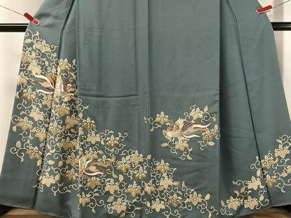 平和屋着物●豪華色留袖　駒刺繍　鳳凰桐唐草文　金彩　鈴乃屋扱い　正絹　逸品　未使用　CABN6151vp