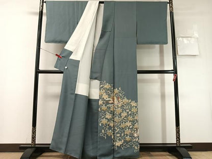 平和屋着物●豪華色留袖　駒刺繍　鳳凰桐唐草文　金彩　鈴乃屋扱い　正絹　逸品　未使用　CABN6151vp