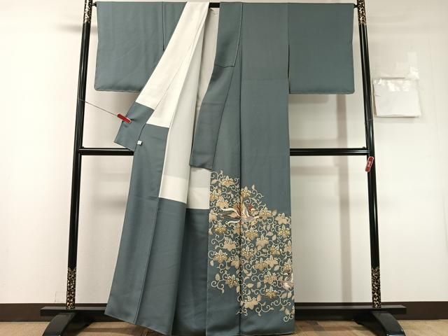 平和屋着物●豪華色留袖　駒刺繍　鳳凰桐唐草文　金彩　鈴乃屋扱い　正絹　逸品　未使用　CABN6151vp