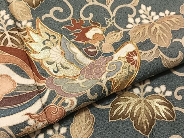 平和屋着物●豪華色留袖　駒刺繍　鳳凰桐唐草文　金彩　鈴乃屋扱い　正絹　逸品　未使用　CABN6151vp