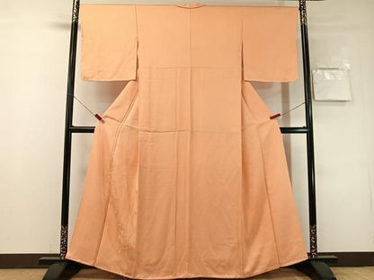 平和屋着物●色留訪問着　雪輪花地紋　赤香色　正絹　逸品　未使用　CABN6152vp