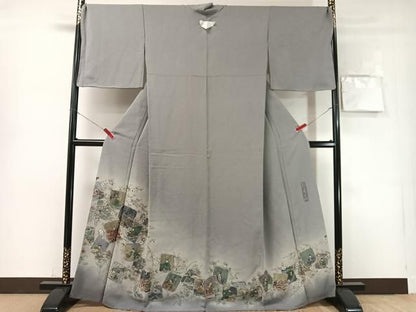 平和屋着物●日本画家　霜鳥忍の世界　彩天目織　色留袖　百人一首　正絹　逸品　未使用　CABN6153vp
