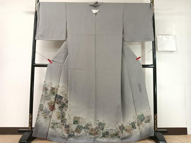 平和屋着物●日本画家　霜鳥忍の世界　彩天目織　色留袖　百人一首　正絹　逸品　未使用　CABN6153vp