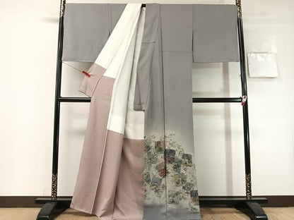 平和屋着物●日本画家　霜鳥忍の世界　彩天目織　色留袖　百人一首　正絹　逸品　未使用　CABN6153vp