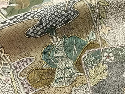 平和屋着物●日本画家　霜鳥忍の世界　彩天目織　色留袖　百人一首　正絹　逸品　未使用　CABN6153vp