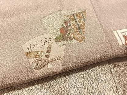 平和屋着物●松尾光琳　色留袖　源氏物語絵図　金銀彩　鬼しぼ縮緬　正絹　逸品　CABN6155vp