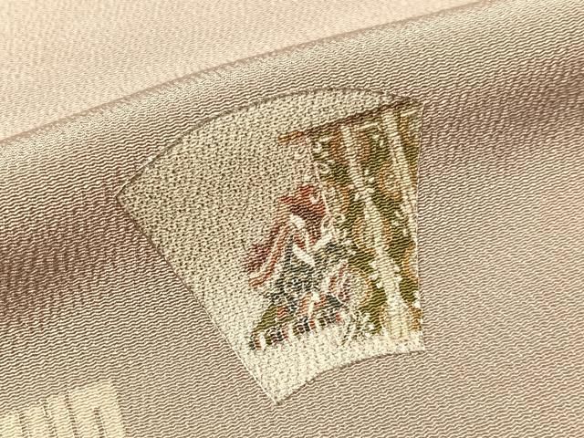 平和屋着物●松尾光琳　色留袖　源氏物語絵図　金銀彩　鬼しぼ縮緬　正絹　逸品　CABN6155vp