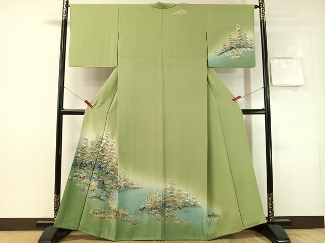 平和屋着物●訪問着　風景文　暈し染め　金彩　正絹　逸品　CABN6161vp