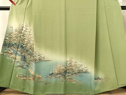 平和屋着物●訪問着　風景文　暈し染め　金彩　正絹　逸品　CABN6161vp
