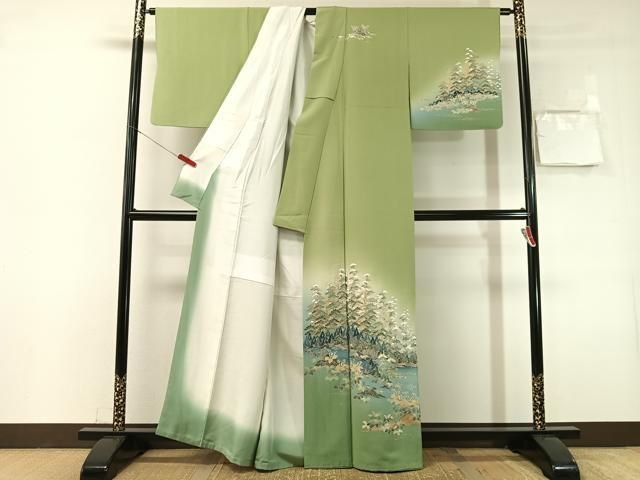平和屋着物●訪問着　風景文　暈し染め　金彩　正絹　逸品　CABN6161vp