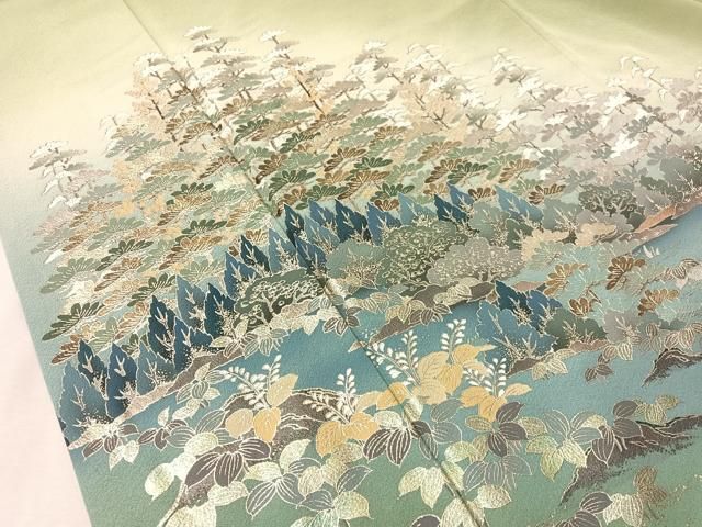 平和屋着物●訪問着　風景文　暈し染め　金彩　正絹　逸品　CABN6161vp