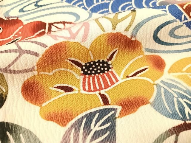 平和屋着物●豪華振袖　型染め　流水花文　正絹　逸品　CABN6162vp