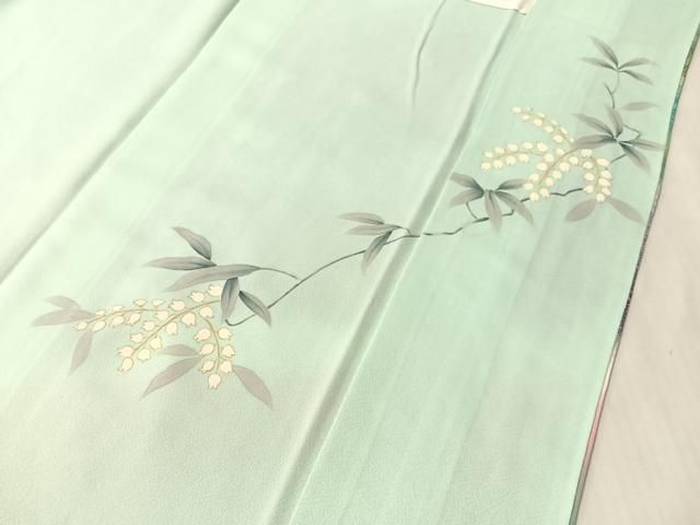 平和屋着物●訪問着　手描き　古慕里　花鳥文　暈し染め　金彩　正絹　逸品　CABN6171vp
