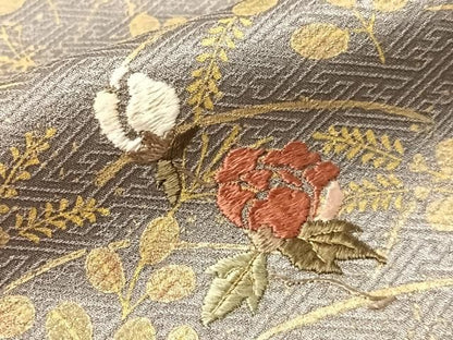 平和屋着物●訪問着　絞り　刺繍　道長花文　金彩　正絹　逸品　未使用　CABN6172vp