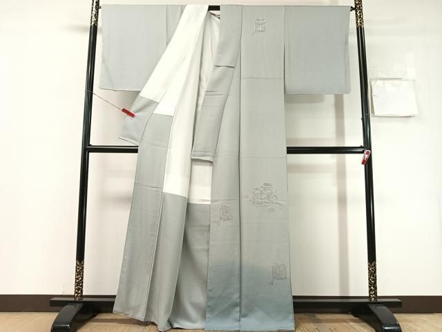 平和屋着物●訪問着　中国三大刺繍　スワトウ刺繍　総刺繍　貝桶花文　暈し染め　正絹　逸品　未使用　CABN6176vp