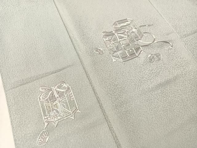 平和屋着物●訪問着　中国三大刺繍　スワトウ刺繍　総刺繍　貝桶花文　暈し染め　正絹　逸品　未使用　CABN6176vp