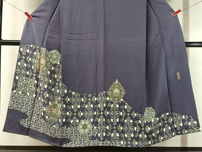 平和屋着物●染色作家　林川信夫　訪問着　駒刺繍　正倉院花文　金糸　正絹　逸品　未使用　CABN6181vp