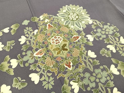 平和屋着物●染色作家　林川信夫　訪問着　駒刺繍　正倉院花文　金糸　正絹　逸品　未使用　CABN6181vp