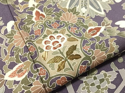 平和屋着物●染色作家　林川信夫　訪問着　駒刺繍　正倉院花文　金糸　正絹　逸品　未使用　CABN6181vp