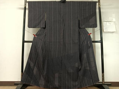 平和屋着物●中西進　訪問着　紬地　切嵌文様　正絹　逸品　CABN6183vp