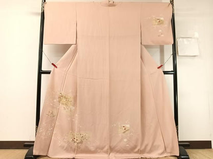 平和屋着物●訪問着　色紙花文　金彩　ロング丈　正絹　逸品　CABN6191vp