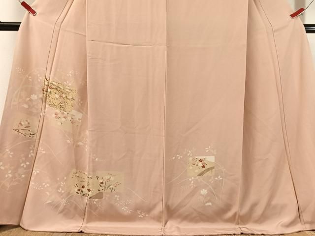 平和屋着物●訪問着　色紙花文　金彩　ロング丈　正絹　逸品　CABN6191vp