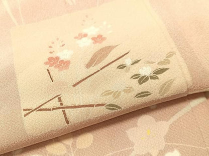 平和屋着物●訪問着　色紙花文　金彩　ロング丈　正絹　逸品　CABN6191vp