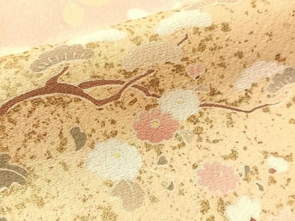 平和屋着物●訪問着　色紙花文　金彩　ロング丈　正絹　逸品　CABN6191vp