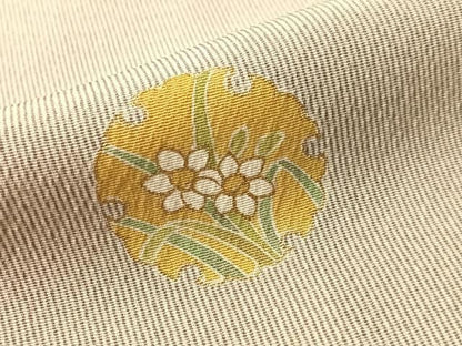 平和屋着物●江戸小紋　訪問着　刺繍　万筋　灰青色×白磁色　雪輪花文　金彩　正絹　逸品　CABN6194vp