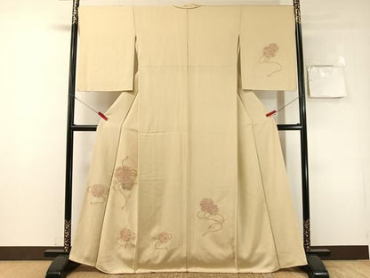 平和屋着物●訪問着　中国三大刺繍　スワトウ相良刺繍　総刺繍　鏡裏花文　金彩　正絹　逸品　CABN6195vp