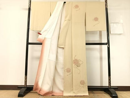 平和屋着物●訪問着　中国三大刺繍　スワトウ相良刺繍　総刺繍　鏡裏花文　金彩　正絹　逸品　CABN6195vp