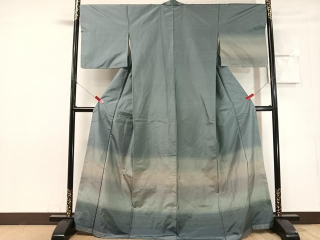 平和屋着物●訪問着　紬地　霞文　正絹　逸品　CABN6208vp