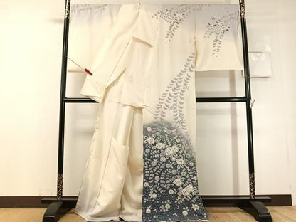 平和屋着物●訪問着　作家物　辻が花　絞り　暈し染め　仮絵羽　正絹　逸品　未使用　CABN6217vp