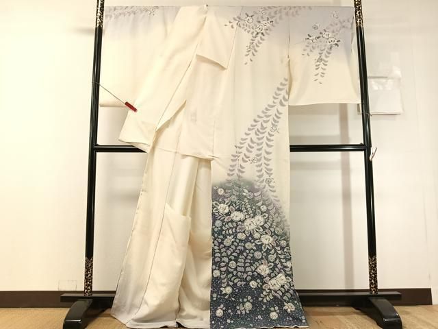 平和屋着物●訪問着　作家物　辻が花　絞り　暈し染め　仮絵羽　正絹　逸品　未使用　CABN6217vp