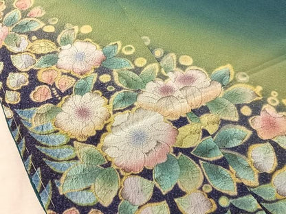 平和屋着物●訪問着　作家物　辻が花　絞り　暈し染め　仮絵羽　正絹　逸品　未使用　CABN6219vp