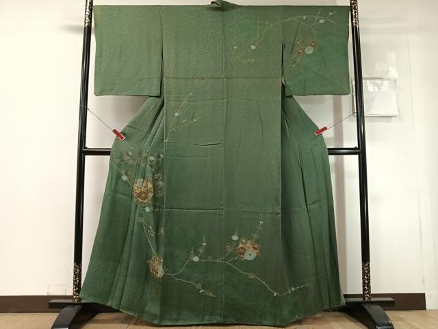 平和屋着物●訪問着　枝花丸文　金彩　正絹　逸品　CABN6223vp