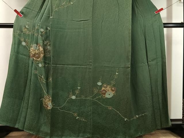 平和屋着物●訪問着　枝花丸文　金彩　正絹　逸品　CABN6223vp